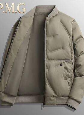 JPMG冬羽绒服男士冬季休闲商务保暖防寒加厚夹克高端翻领鸭绒外套