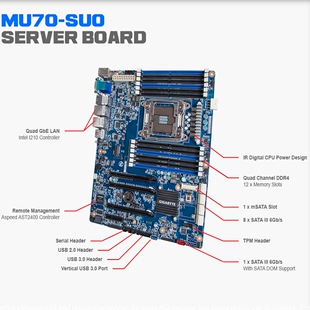 V4上DDR4 Gigabyte MU70 技嘉 SU0主板C612服务器X99支持E5 2696