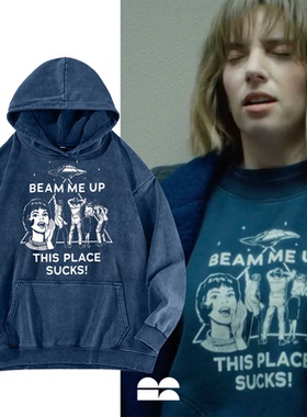 怪奇物语罗宾Robin美式复古做旧水洗卫衣男女stranger同款定制款