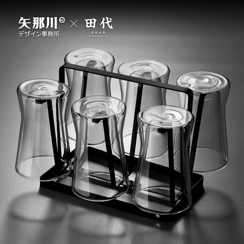 日式双层隔热防烫客厅水杯套装