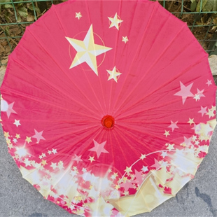 红歌道具开场体操运动会五角星伞布阵校运会绸布油纸伞表演装饰伞