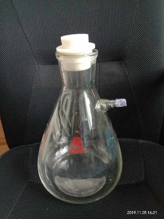 华鸥具上嘴过滤瓶布式抽滤瓶滤净瓶2500配硅胶塞44-49 带支管锥形瓶