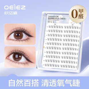 太陽花假睫毛女自然仿真免膠韓系自粘2025新款 透明梗眼睫毛 分段式