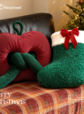 圣诞抱枕客厅沙发靠垫靠枕2025圣诞风氛围感装饰圣诞树形玩偶礼物