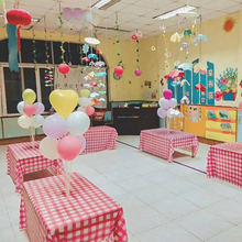 幼儿园桌布一次性生日派对小学毕业班级教室布置装饰长方形格子