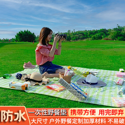 一次性野餐垫防潮户外露营加厚春游垫子便携地垫郊游沙滩垫野餐布