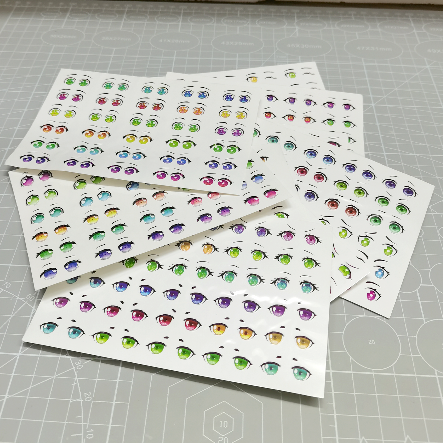 眼睛水转印贴纸粘土软陶手办娃娃饼干手工人偶动漫公仔五官DIY