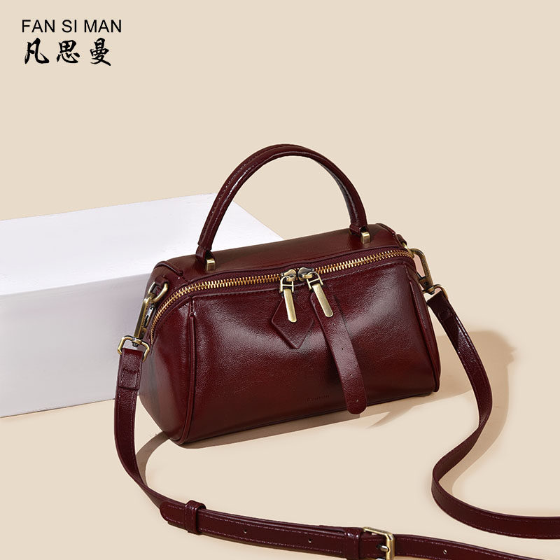 凡思曼女士包包斜挎小包女手提包枕头包2026新款复古大容量单肩包