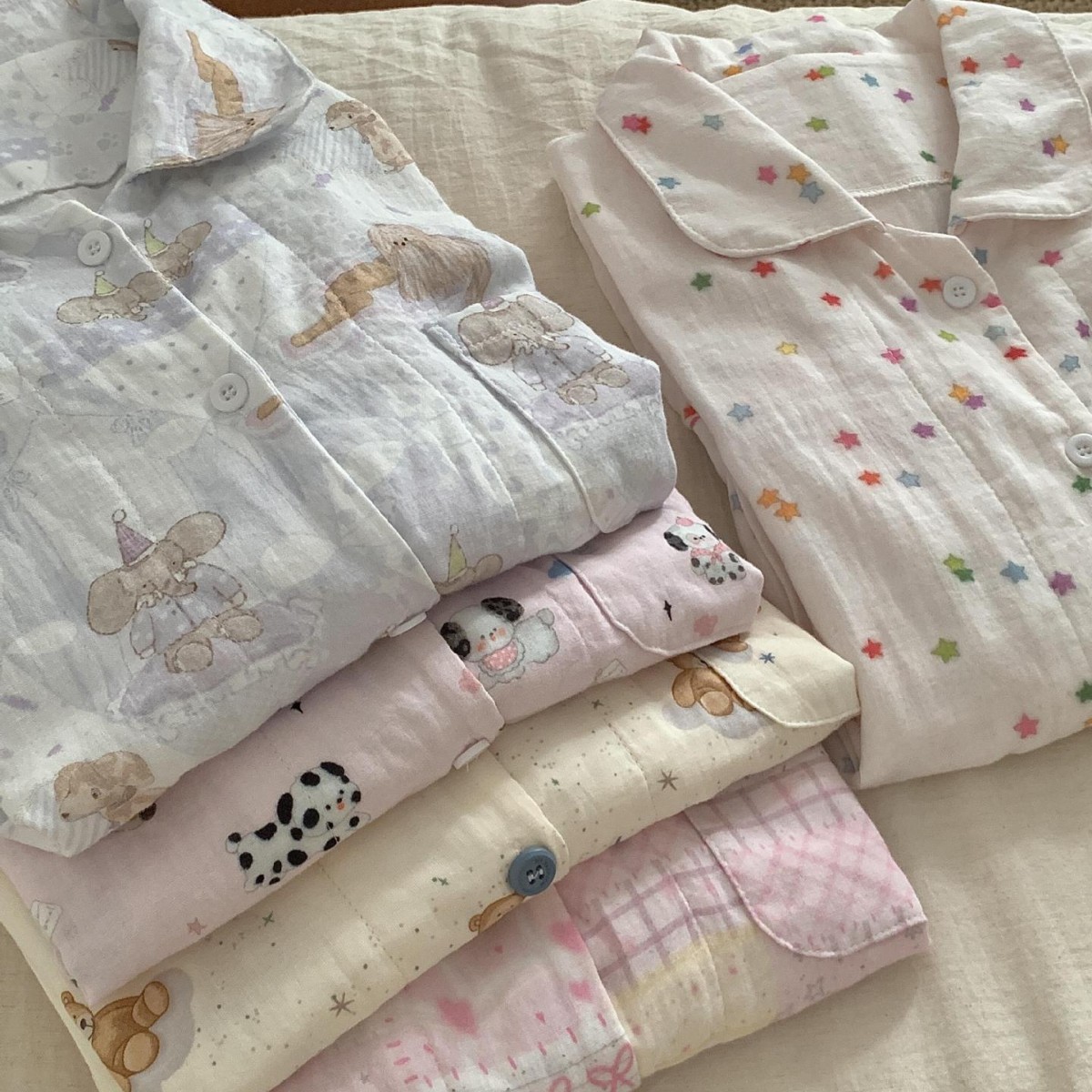 睡衣套装长袖长裤春季宽松卡通