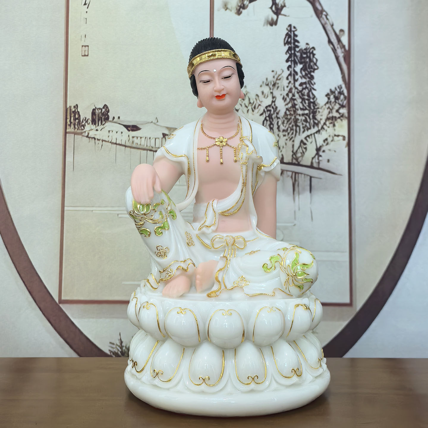 歪脖老母神像树脂彩绘佛像