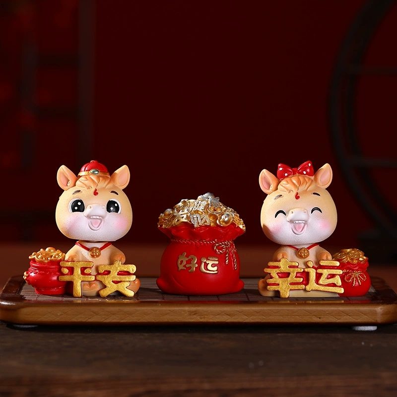2026马年生肖吉祥物可爱摇头摆件新年春节家居桌面汽车创意装饰品