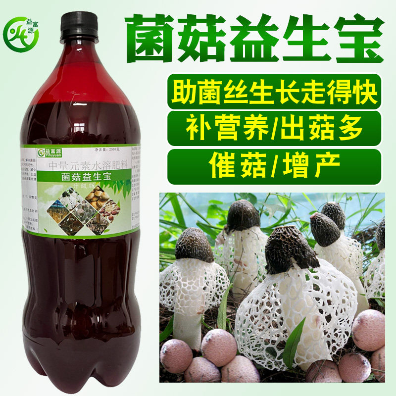 竹荪营养液菌菇益生宝催菇生长出菇红托竹荪肥料冬荪拌料冲施喷淋
