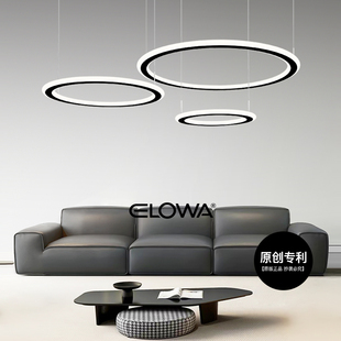 意式极简高级感现代简约客厅大厅主灯吊灯创意轻奢圆形圆环形灯具