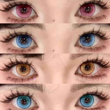 yukicon美瞳日抛蓝色水母金色鲤鱼幽灵红紫绿仙灵粉水水紫晶sk