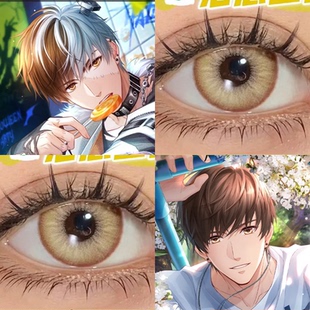 白起cos美瞳恋与制作人红黄色半年抛小大直径隐形眼镜漫展佳AH