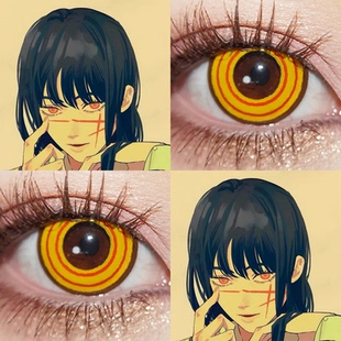 三鹰朝cos美瞳电锯人战争恶魔半年抛大直径显色帕瓦隐形眼镜佳AH