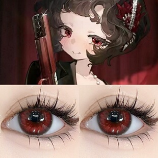 斯奈德cos美瞳红色半年抛大直径显色重返未来1999漫展隐形眼镜2PW