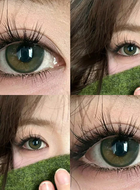 oreocon新中式天青色龙井琥珀绿瞳大直径半年抛美瞳隐形眼镜sk