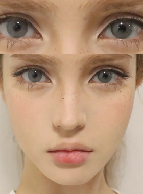 cocosusie灰嘟嘟美瞳半年抛小大直径灰色亚裔混血隐形眼镜年抛ftb