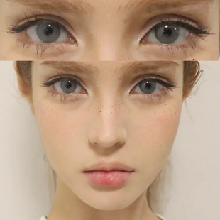 cocosusie灰嘟嘟美瞳半年抛小大直径灰色亚裔混血隐形眼镜年抛ftb