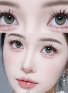 kirafairy蕨类留白美瞳年抛大直径绿色混血三明治工艺隐形眼镜DTB