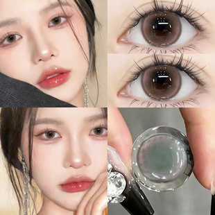 Olens美瞳琉璃泪光棕琉璃泪光灰年抛小直径三明治工艺隐形眼镜DTB