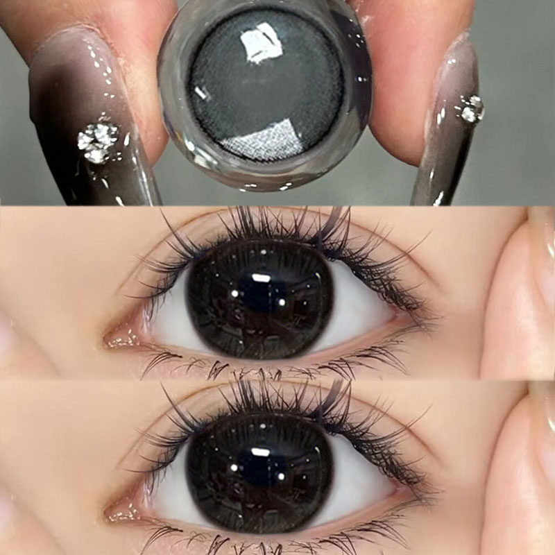 小黑裙美瞳半年抛黑色大直径自然年抛隐形近视眼镜官网旗舰店9tb