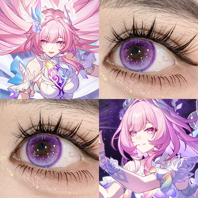 星穹铁道昔涟cos美瞳崩坏花朝紫酸梅气泡极光木槿紫暮山紫色婷Ah