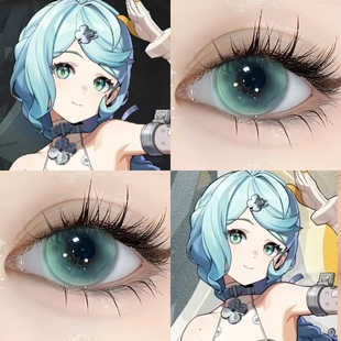 绝区零席德cos美瞳半年抛绿色大小直径三明治工艺漫展隐形眼镜DTB