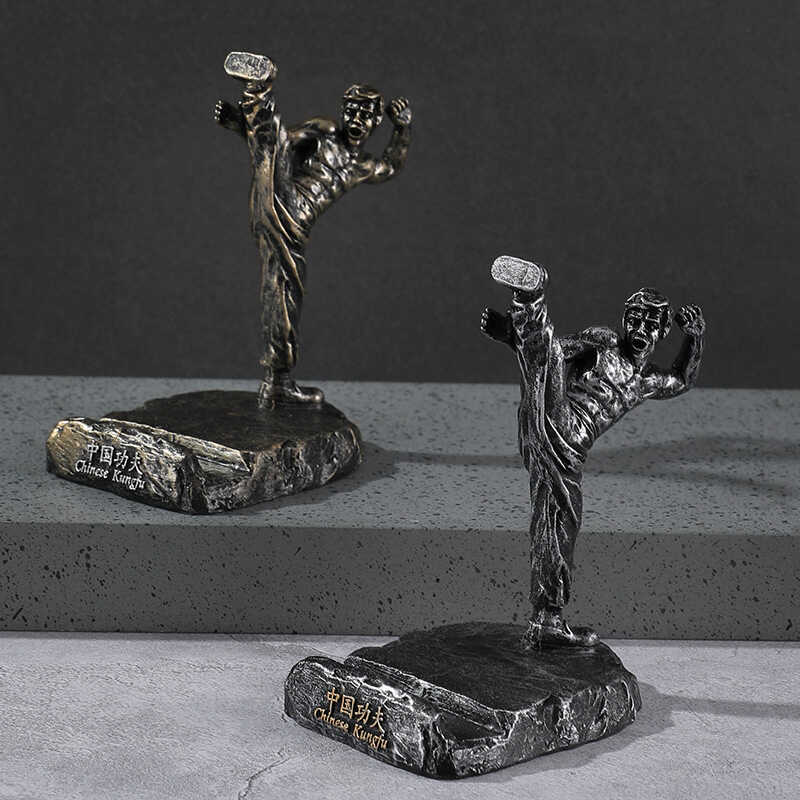 李小龙人物雕塑模型办公室桌面小摆件手机支架手办盲盒创意小礼品