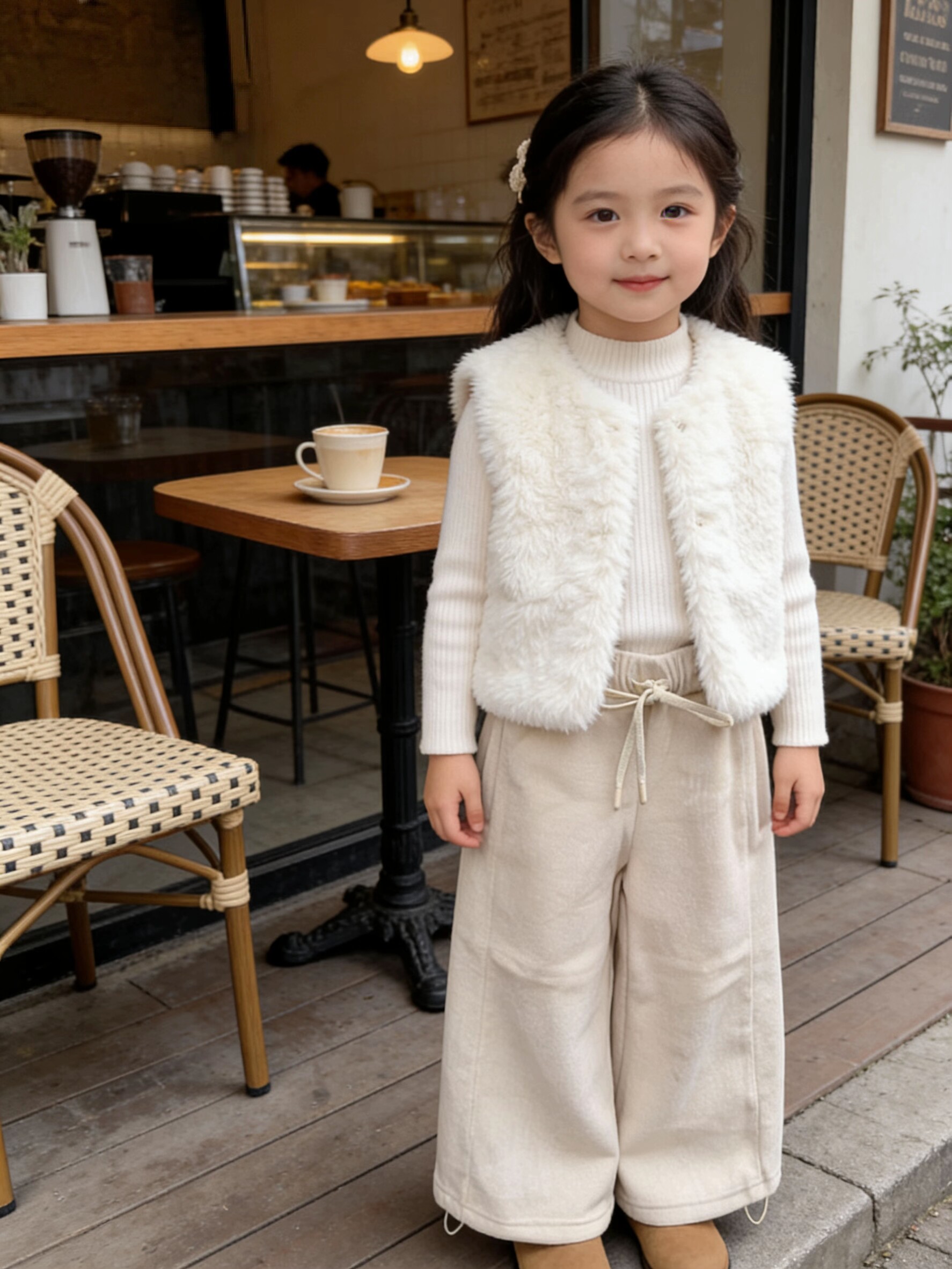2026新款儿童加绒休闲裤女童春秋款宝宝秋季长裤中大童阔腿裤