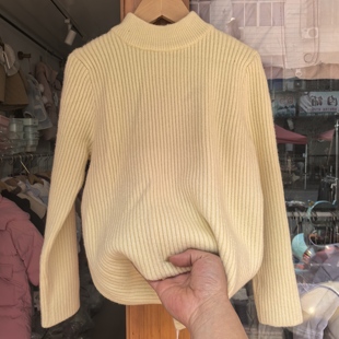 加绒加厚一体绒男女童毛衣秋冬时髦洋气中领内搭中大童针织打底衫