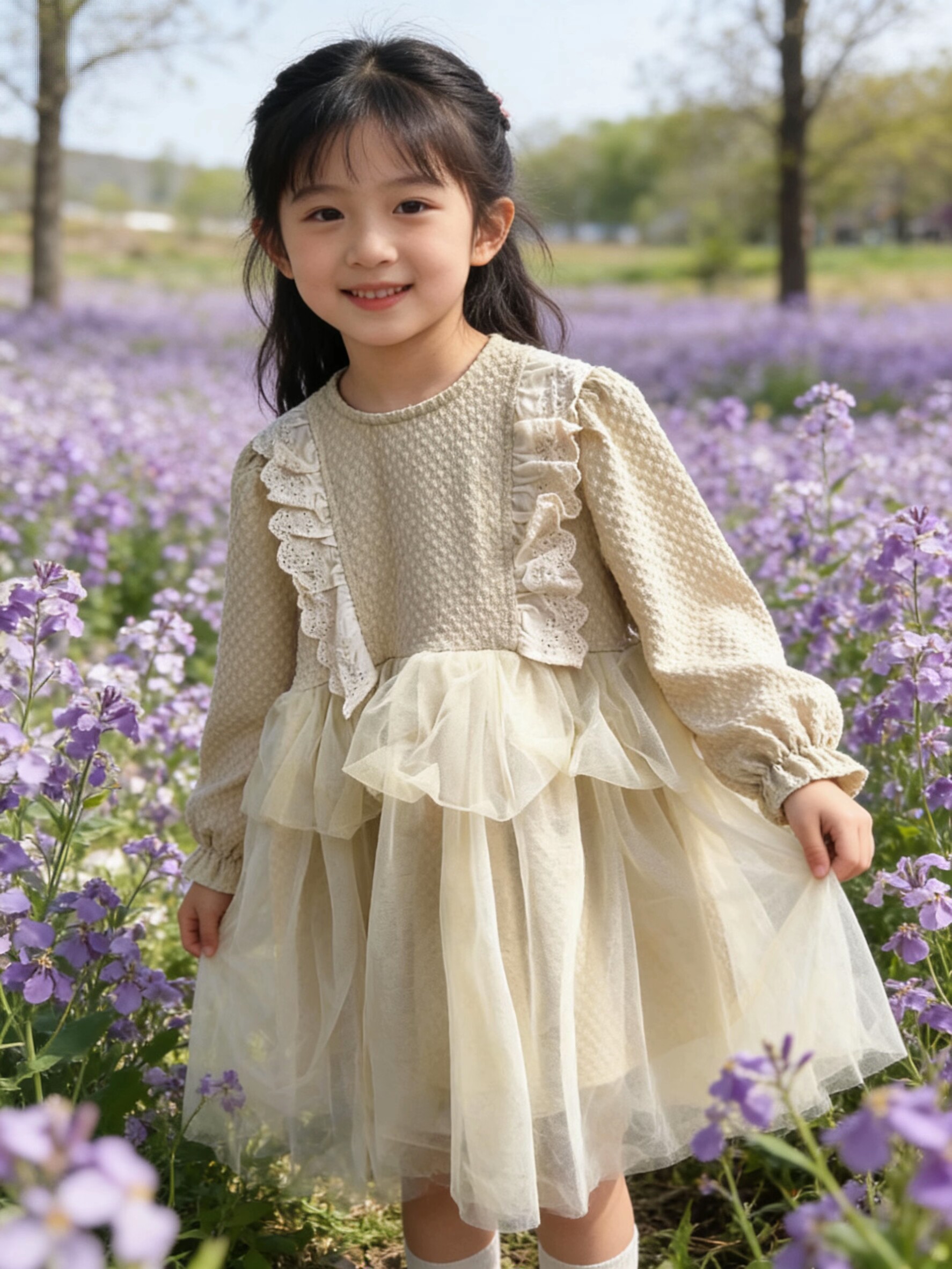 女中童连衣裙2026新款洋气时髦儿童公主裙宝宝周岁礼服生日裙子