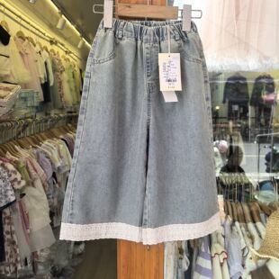 女童夏装26新款中童韩版洋气儿童装百搭潮休闲女孩夏季七分牛仔裤