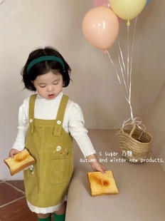 女童套装小童连衣裙春装2025新款春秋季洋气宝宝小童公主背带裙子