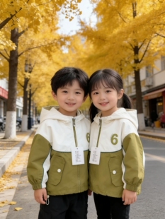 商场专柜2026春款儿童连帽柔软舒适外套男女小宝休闲撞色拉链外衣