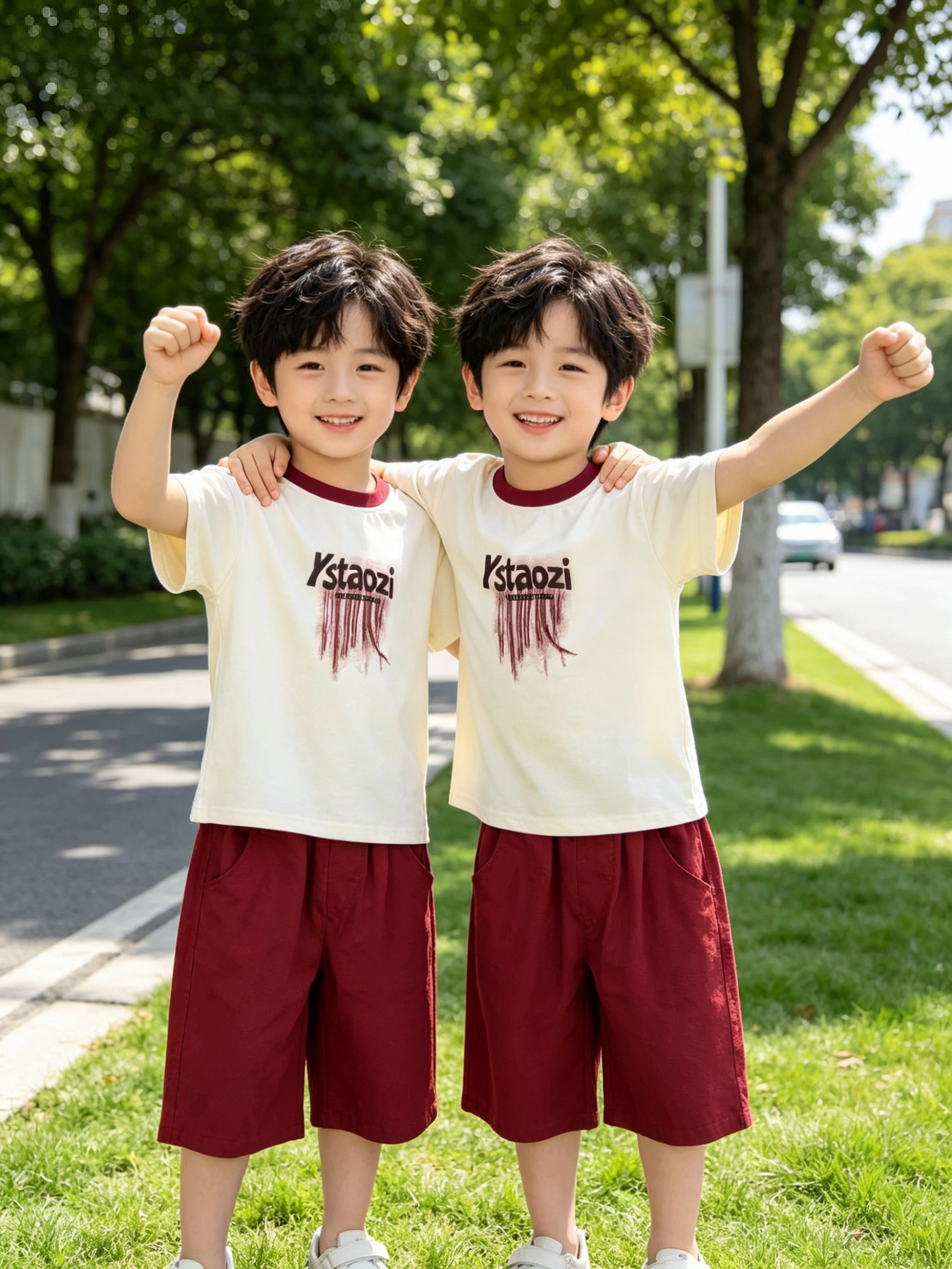 男中童夏装短袖T恤套装2026新款儿童半袖韩版上衣宝宝扎染痞帅