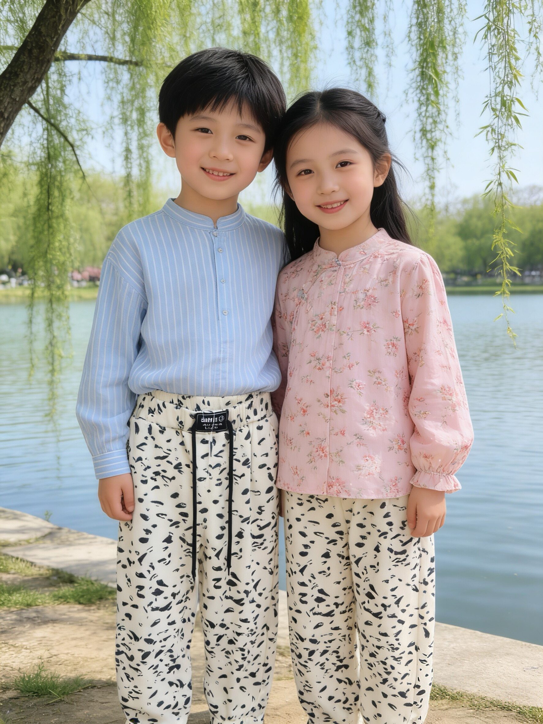 男女小童春秋款长裤2026新款洋气时髦休闲裤宝宝豹纹纯棉裤子