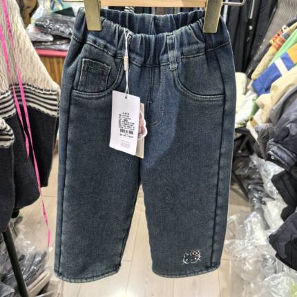 女童牛仔裤秋冬款2025新款洋气长裤儿童冬装女宝宝加绒裤子外穿潮