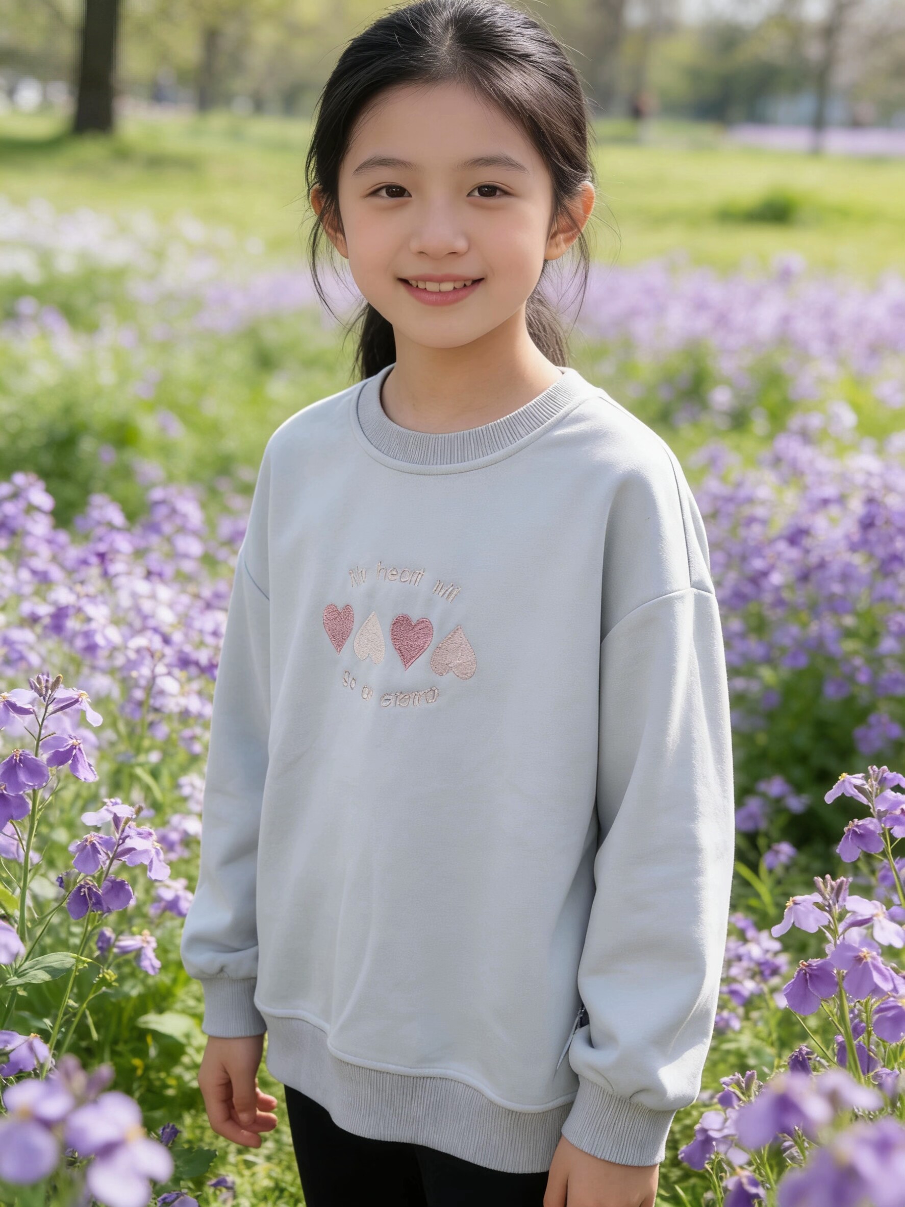 女童中大童卫衣2026春季新款儿童韩版圆领长袖上衣宝宝休闲百搭