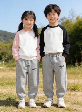 男女小童裤子春秋冬款加绒运动裤宝宝冬装小童外穿男孩保暖卫裤