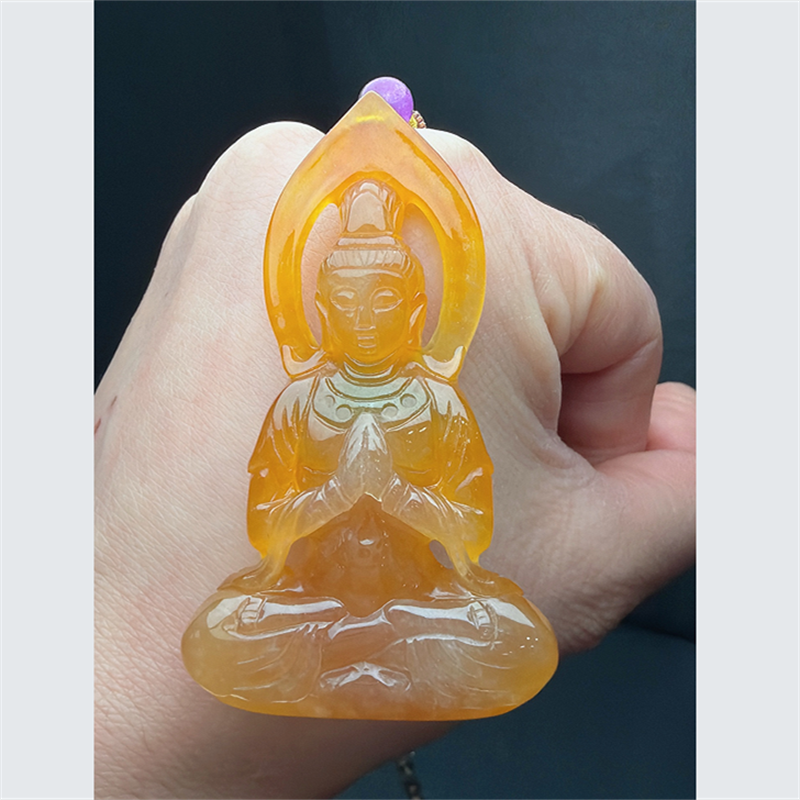 天然翡翠冰种黄翡观音玉石吊坠挂件毛衣链男观音菩萨佛像玉坠项链,珠宝/钻石/翡翠,颈饰,淘宝优惠券,粉丝福利购,淘宝优惠卷