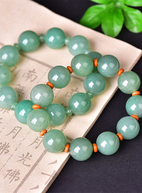 天然和田玉青白玉圆珠百搭手链