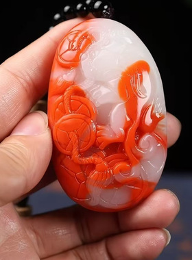 天然新疆和田玉貔貅手把件
