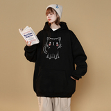 2024秋冬加绒加厚连帽卫衣潮流宽松连帽外套W9901-P40加绒P45，女装短外套，星座414-3