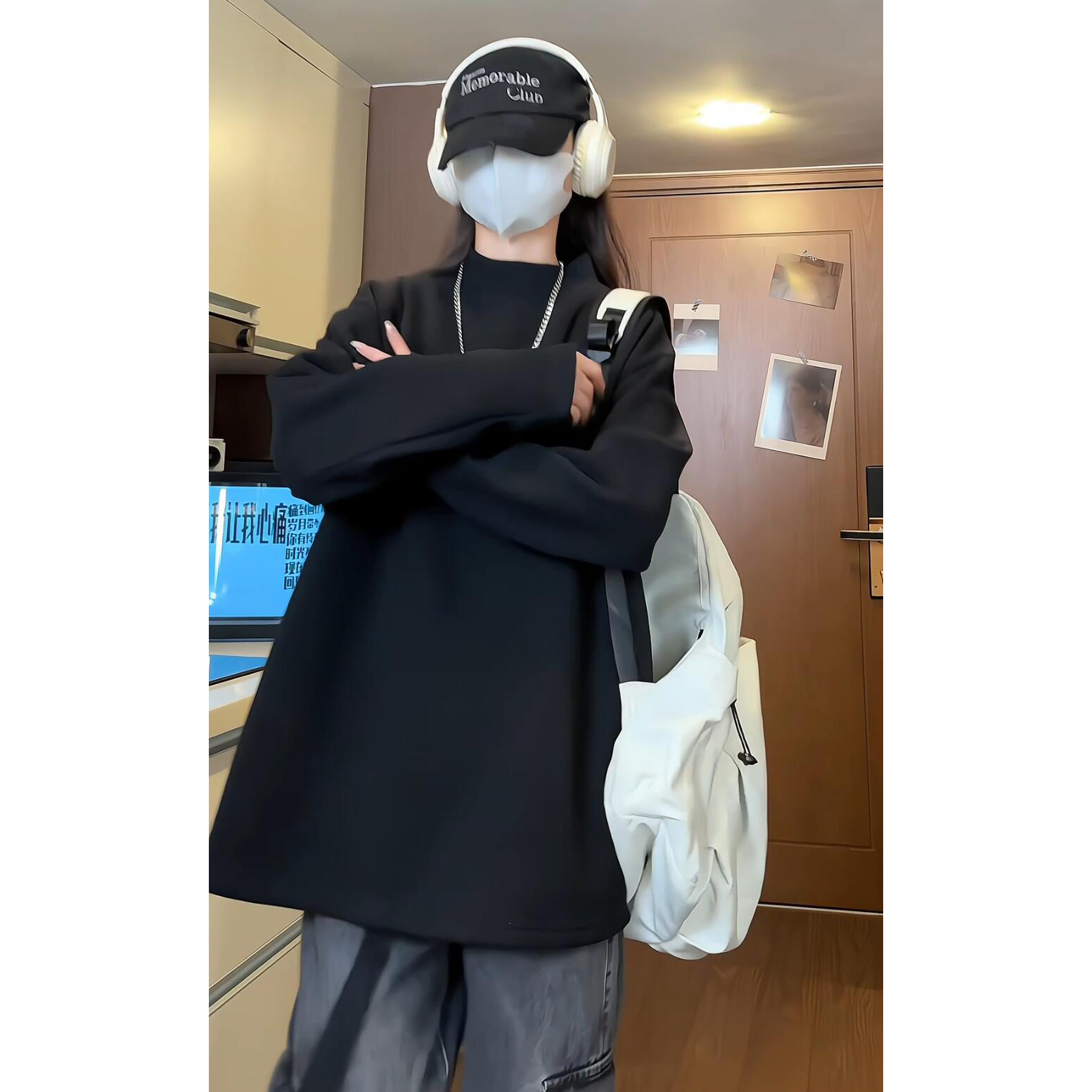 德绒长袖T恤秋冬宽松潮流百搭纯色秋衣内搭保暖ins大码高领打底衫，男装T恤，星座414-3