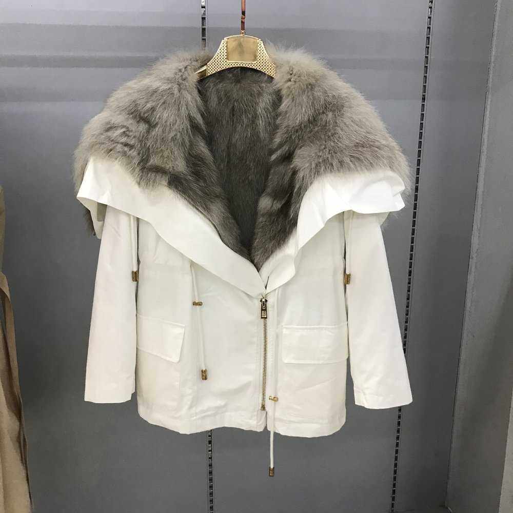 Angel Wings Overcome leather and fur Down Jackets coat Drawstring Korean Edition Show thin Super large Fox Fur collar Waist coatin the Women's clothing/Boutique , Fur  category - from Buy2taobao.com to provide professional Taobao agent buy service