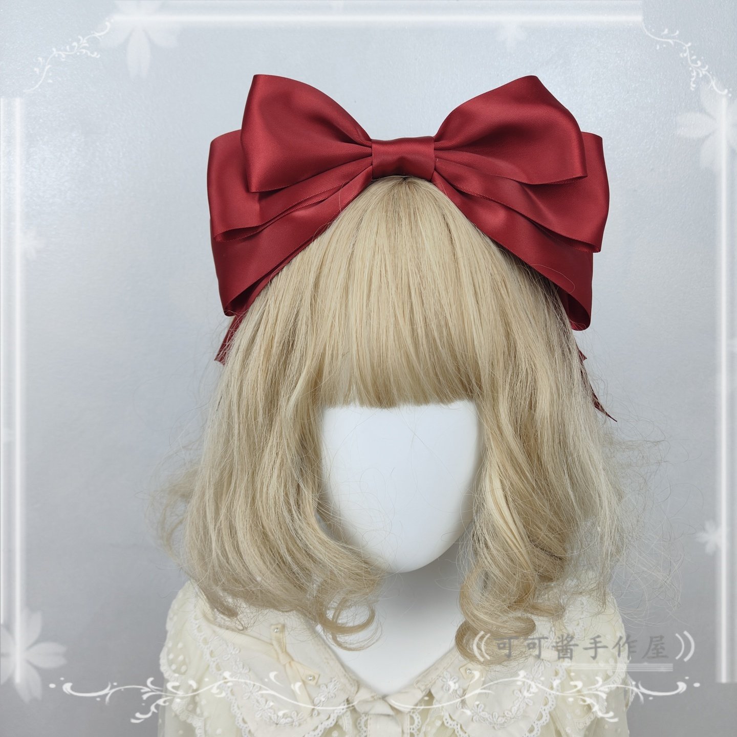 原创手作大蝴蝶结发箍KC 烟粉色丝带简单百搭头箍洛丽塔高颅顶款,模玩/动漫/周边/娃圈三坑/桌游,lolita洛丽塔配饰小物/道具,淘宝优惠券,粉丝福利购,淘宝优惠卷