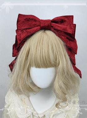 多色可选 百搭款秋冬蝴蝶结发箍KC 法兰绒超大蝴蝶结洛丽塔头箍