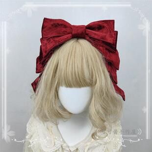 多色可选 百搭款秋冬蝴蝶结发箍KC 法兰绒超大蝴蝶结洛丽塔头箍